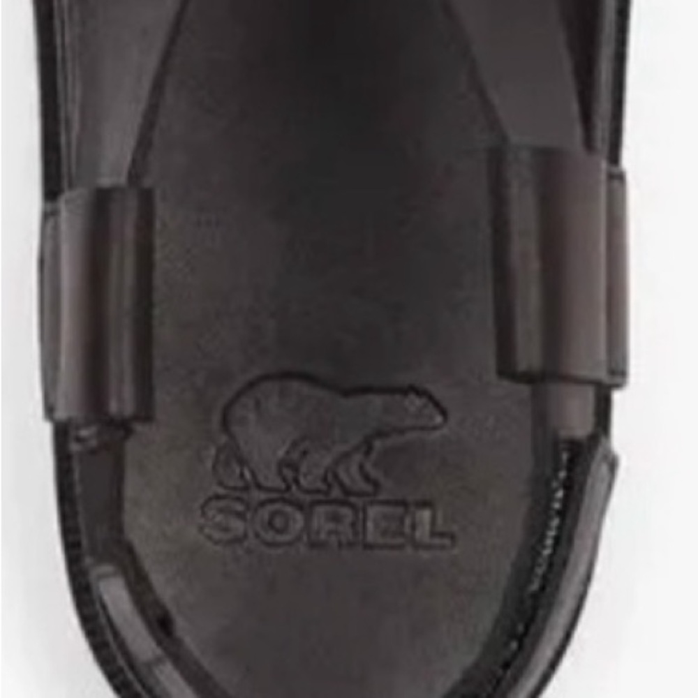 Sorel Roaming Criss Cross Black Leather Jute Ankle Strap Platform Sandal 9 - Picture 8 of 9